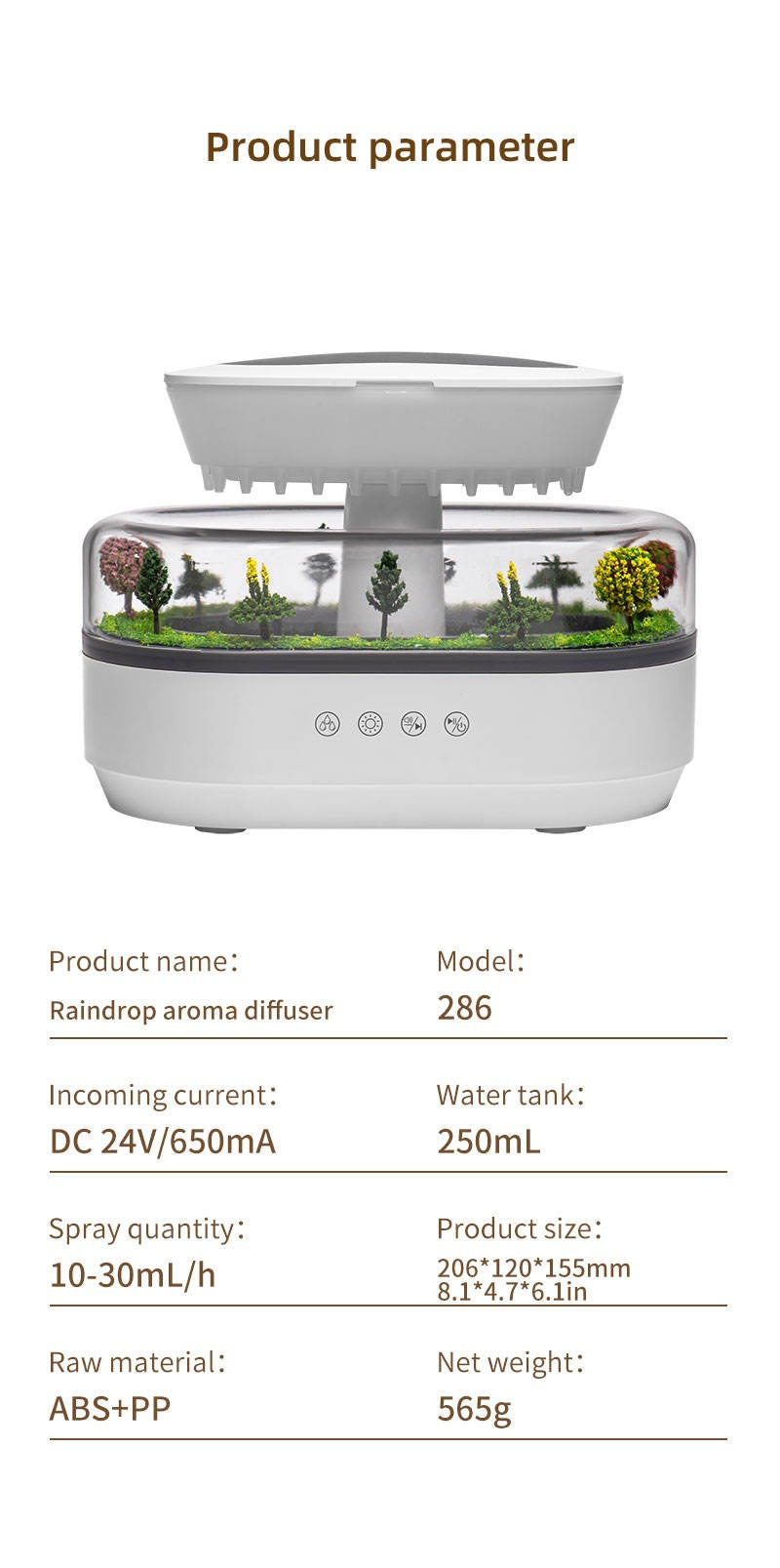 Raindrop Ultraschall-Luftbefeuchter & Smart Home Weißes Rauschen & Duftmaschine Aromatherapie-Diffusor | LW286