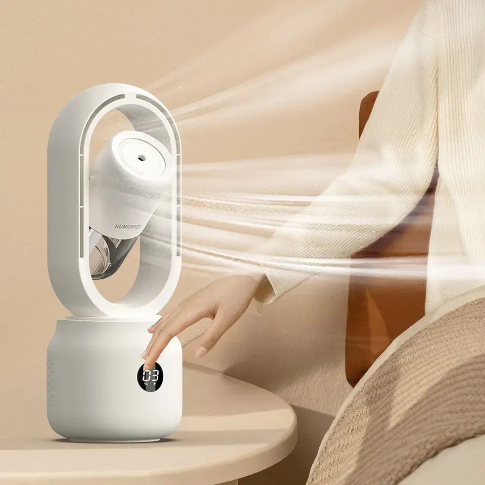 Multifunktionaler blattloser Jet-Ventilator, vertikaler Wassersprüher, Ultraschall-Kühlluftbefeuchter für den Sommer | HX87