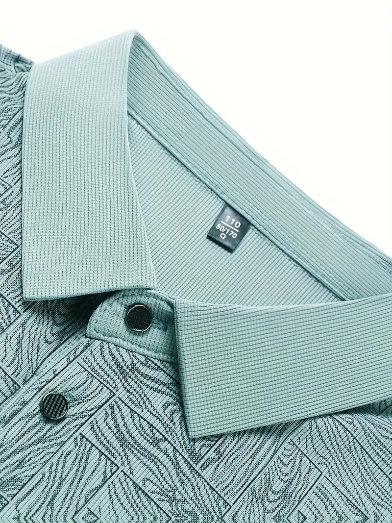 Leichtes Sommer-Golfhemd für Herren, lässiges Button-Up-Kurzarmhemd | Q135