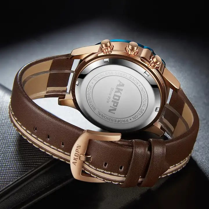 Herren Armbanduhren Militär Sport Quarz Einzigartige Drehdatum Lederarmbanduhr | A9022