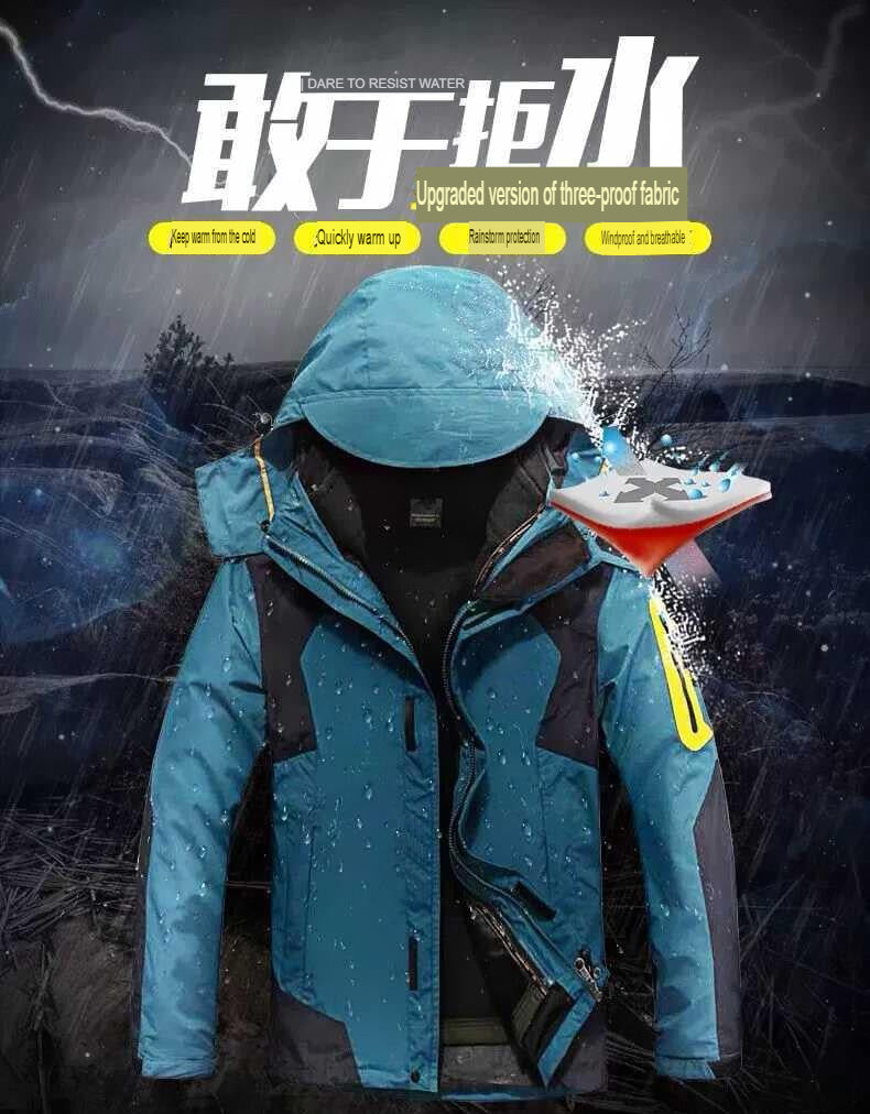 Herren-Skijacke – Warmes 3-in-1-Winterfleece, wasserdicht & mit Kapuze | SN3-SP10089