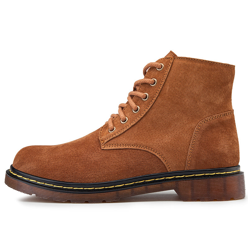 Britische Retro-Lederstiefeletten für Herren, modische Thermo-Outdoor-Schuhe | 8916
