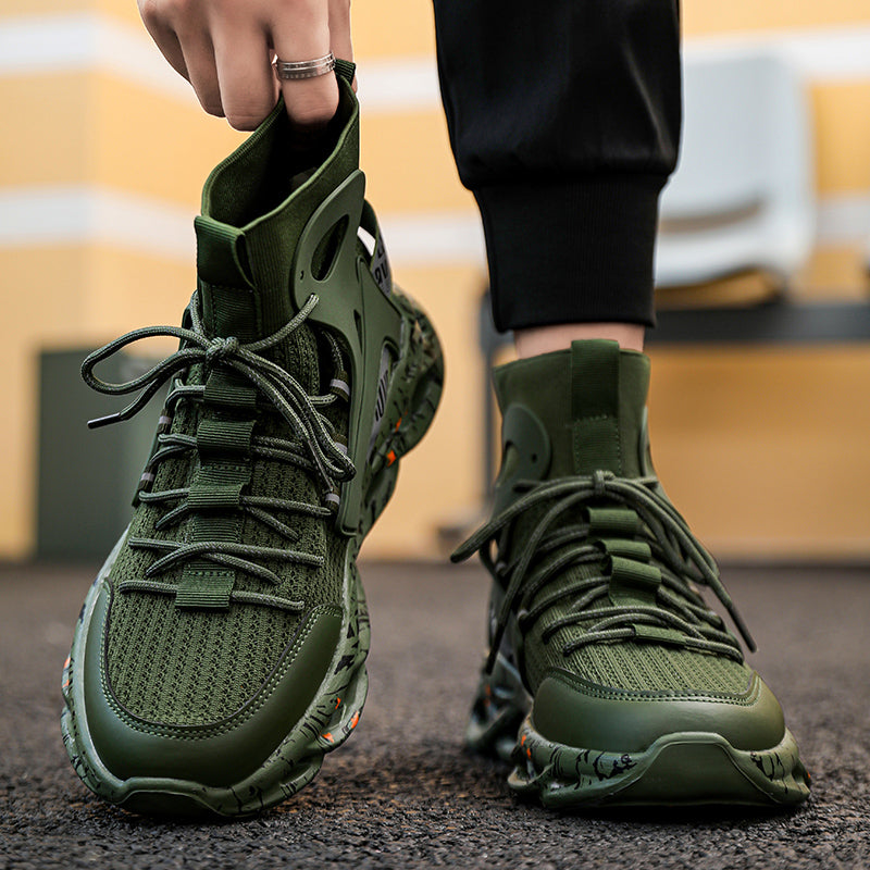 Herren High-Top Mesh Socken-Sneaker Reflektierende, atmungsaktive Outdoor-Sneaker zum Laufen und für die Freizeit | 9016