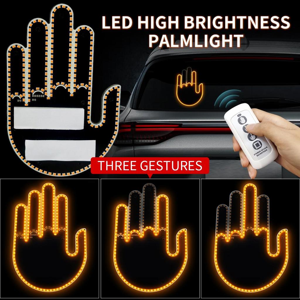 Auto Finger Licht mit Fernbedienung Geste Licht Auto Bernstein Mittelfinger Warnung Bremslicht