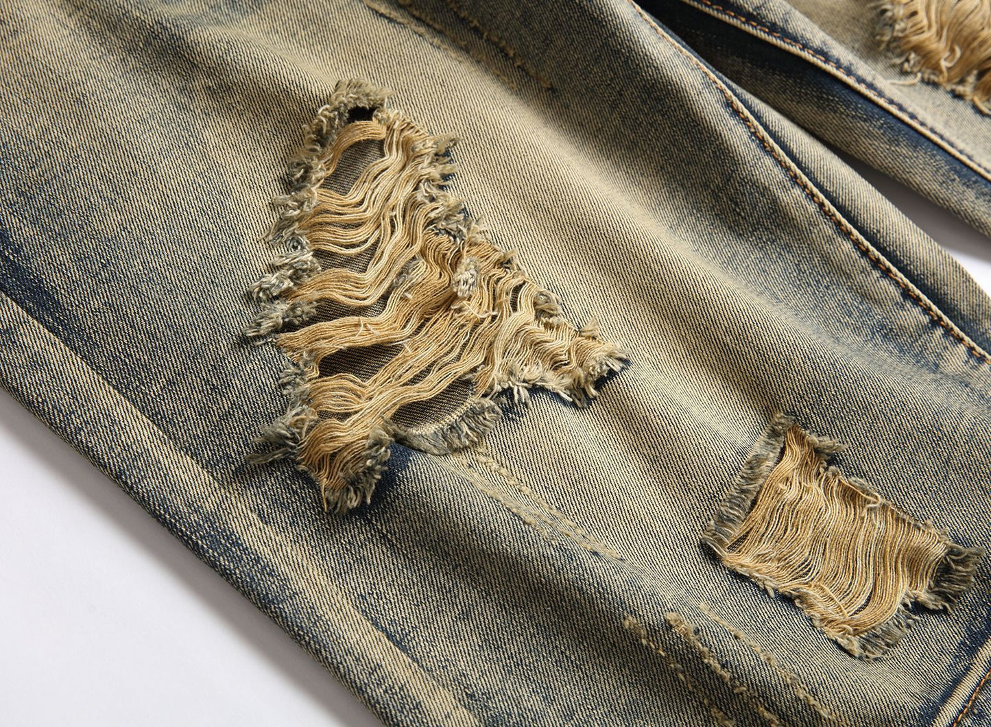 Herrenmode Zerrissene Kleidung Bermuda Sommer Baumwolle Atmungsaktive Jeansshorts | 861