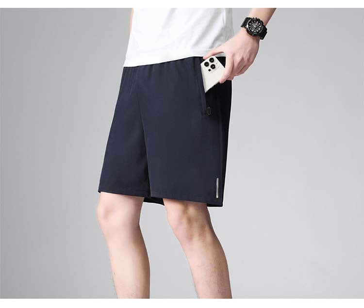 Schnelltrocknende Sportshorts für Herren im Sommer mit Reißverschlusstaschen, atmungsaktiv, leicht und bequem, mit Kordelzug | 8907