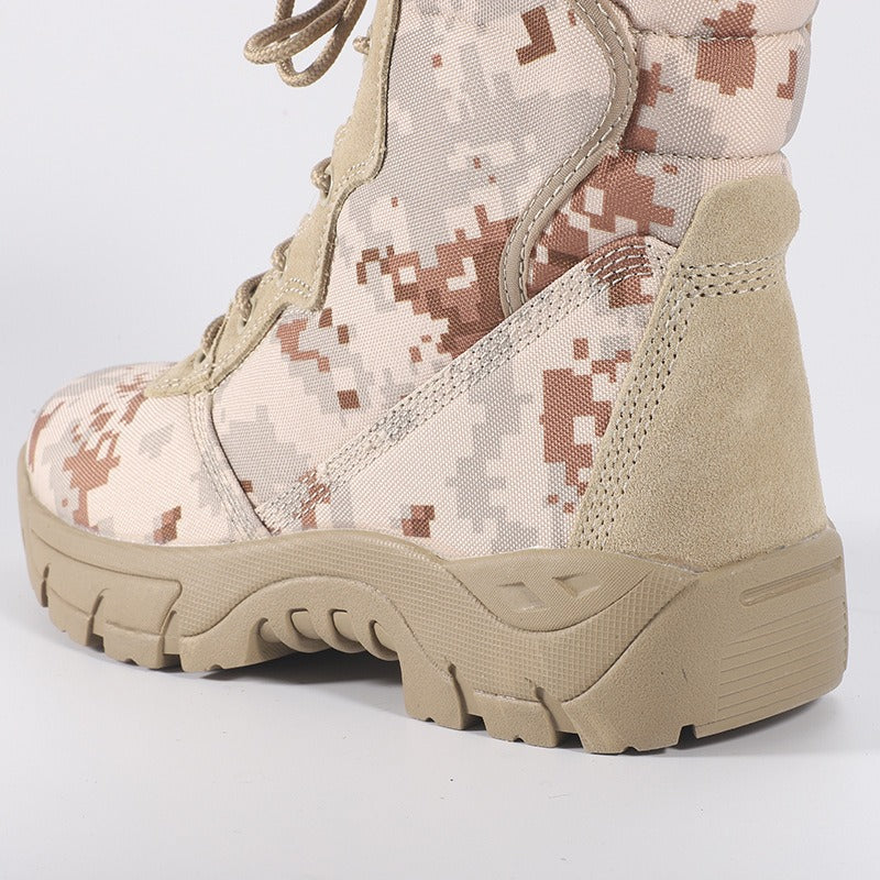 Herren Militärische Taktische Stiefel High-Top Army Camouflage Kampf Wanderschuhe mit seitlichem Reißverschluss | 101