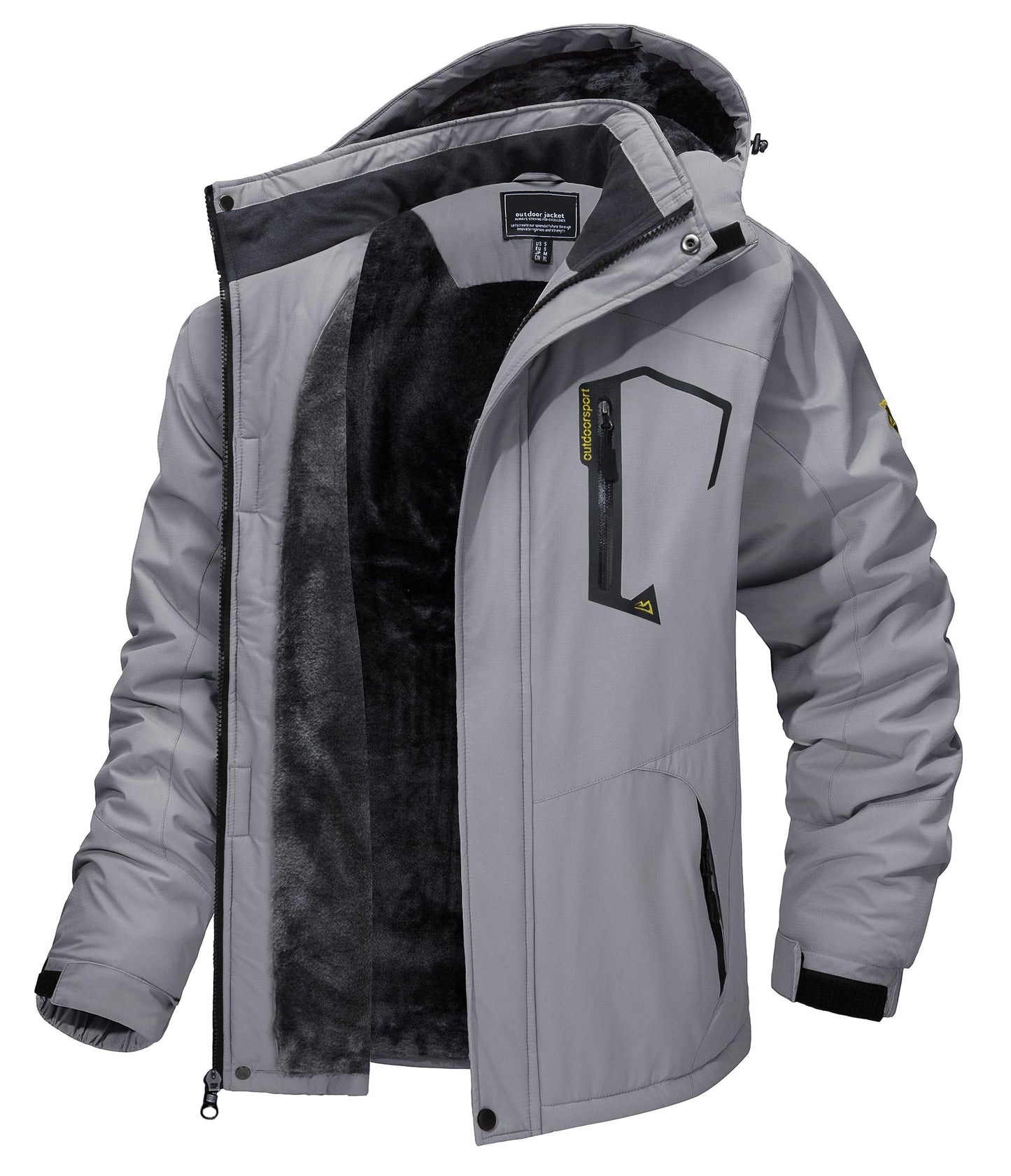 Wasserdichte Skijacke für den Winter, warme Fleecejacke für den Außenbereich, wasserabweisend, Windjacke, Kapuzenjacke, Übermantel | TJ153