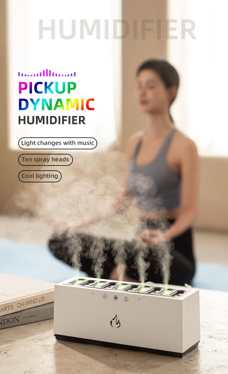 Neues Design 10 Düsen Luftbefeuchter & Aroma Diffusor Dynamische Sound Pickup USB H2O ätherisches Öl Luftbefeuchter | KJR-273