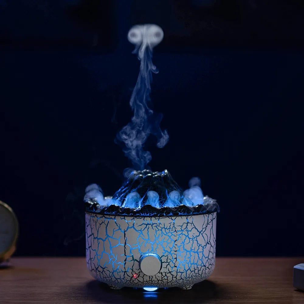 Lava Cracked Volcano Diffusor für ätherische Öle, Quallenspray, Simulation von Feuer und Flammeneffekt, Luftbefeuchter, Heimdiffusor | V21b pro