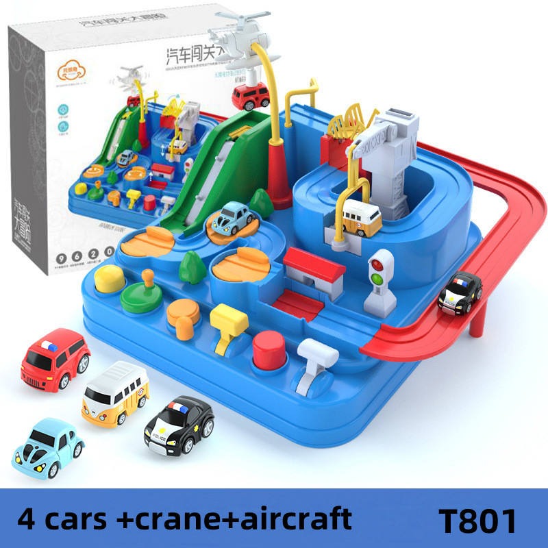Kinder Abenteuer Fahrzeug Spielzeug Puzzle Stadt Rettung Pädagogische Spielsets Slot Car Track Spielzeug Mini Fernbedienung Autos