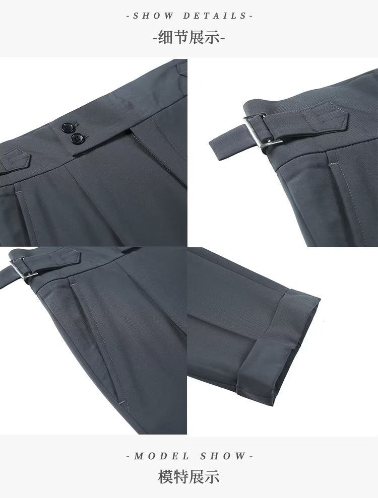 Stilvolle Business-Anzughose mit Plissee, trendige Mode, hohe Taille, lässig, schmale Passform, Vintage-Bleistifthose, Büro-Anzughose | F01