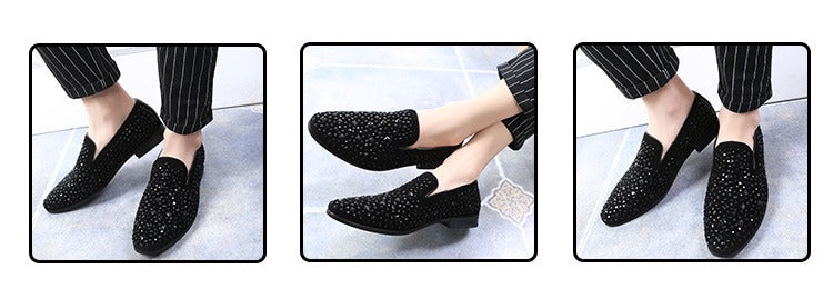 Herren Diamond Wingtip Loafers Casual Hochzeitsschuhe | A2362