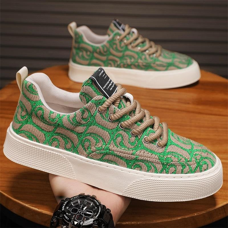Herren Freizeitschuhe aus besticktem Stoff, niedrige Sneakers, weiche Sohle, trendige Sportschuhe | T24