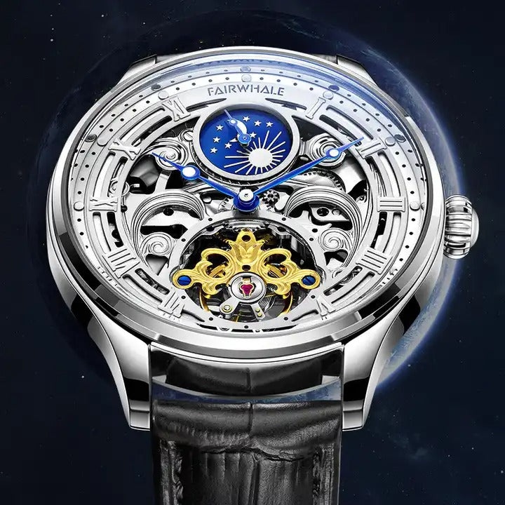 Mechanische Luxus-Automatikarmbanduhr für Herren aus Edelstahl, wasserdicht | J117