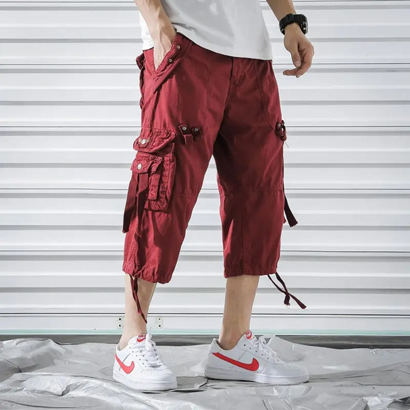 Neue Cargo-Shorts für Herren, lang, knielang, Freizeithose | 5820