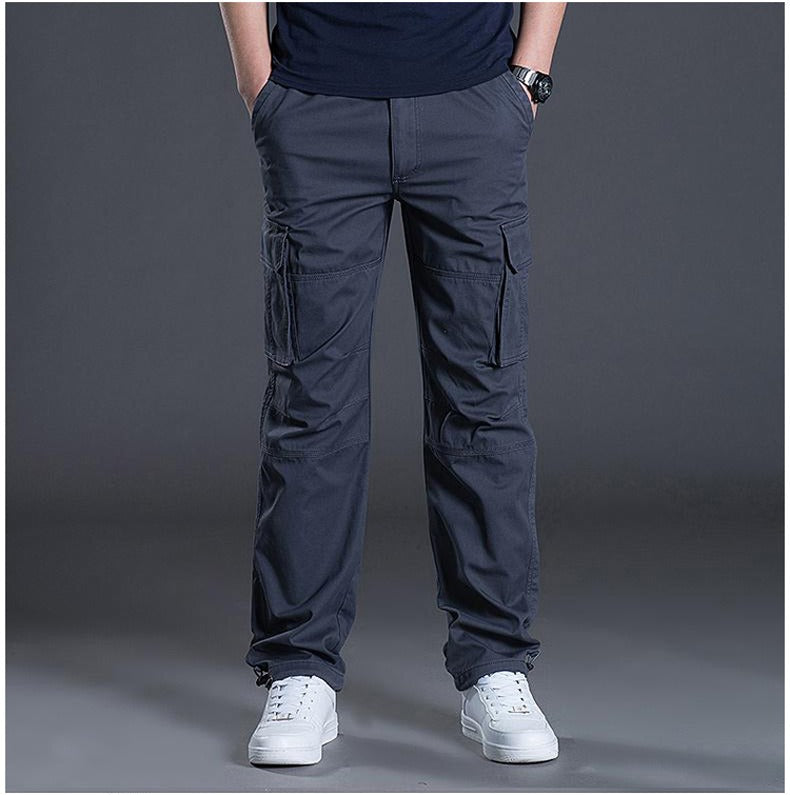 Herren Cargohose Casual Multi Pockets Militär Taktische Lange Hose Outwear Gerade Winterhose | J117