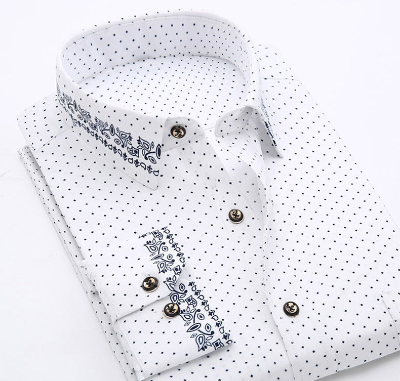 Hochwertiges, langärmliges Business-Hemd mit Button-Down-Karomuster aus Polyester | CY116