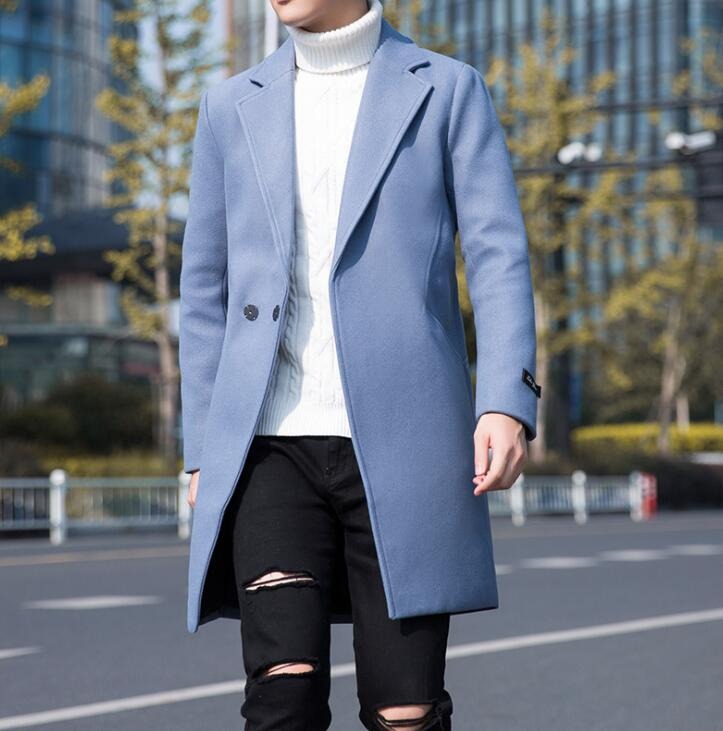 Herrenmode Trenchcoats Lässige, solide Jacke Windbreaker Warmer Wintermantel | 1211MF3