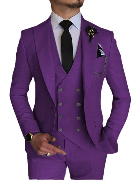 Herren 3-teiliger Anzug, maßgeschneidert, Hochzeit, Slim Fit, Business, Blazer, Jacke, Weste, Hose, Smoking | 101