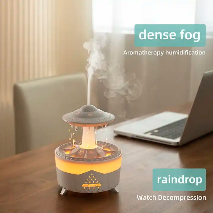 Fernbedienung Regentropfenwolke Luftbefeuchter 7 Farben LED Lampe UFO Aroma Diffusoren | X01