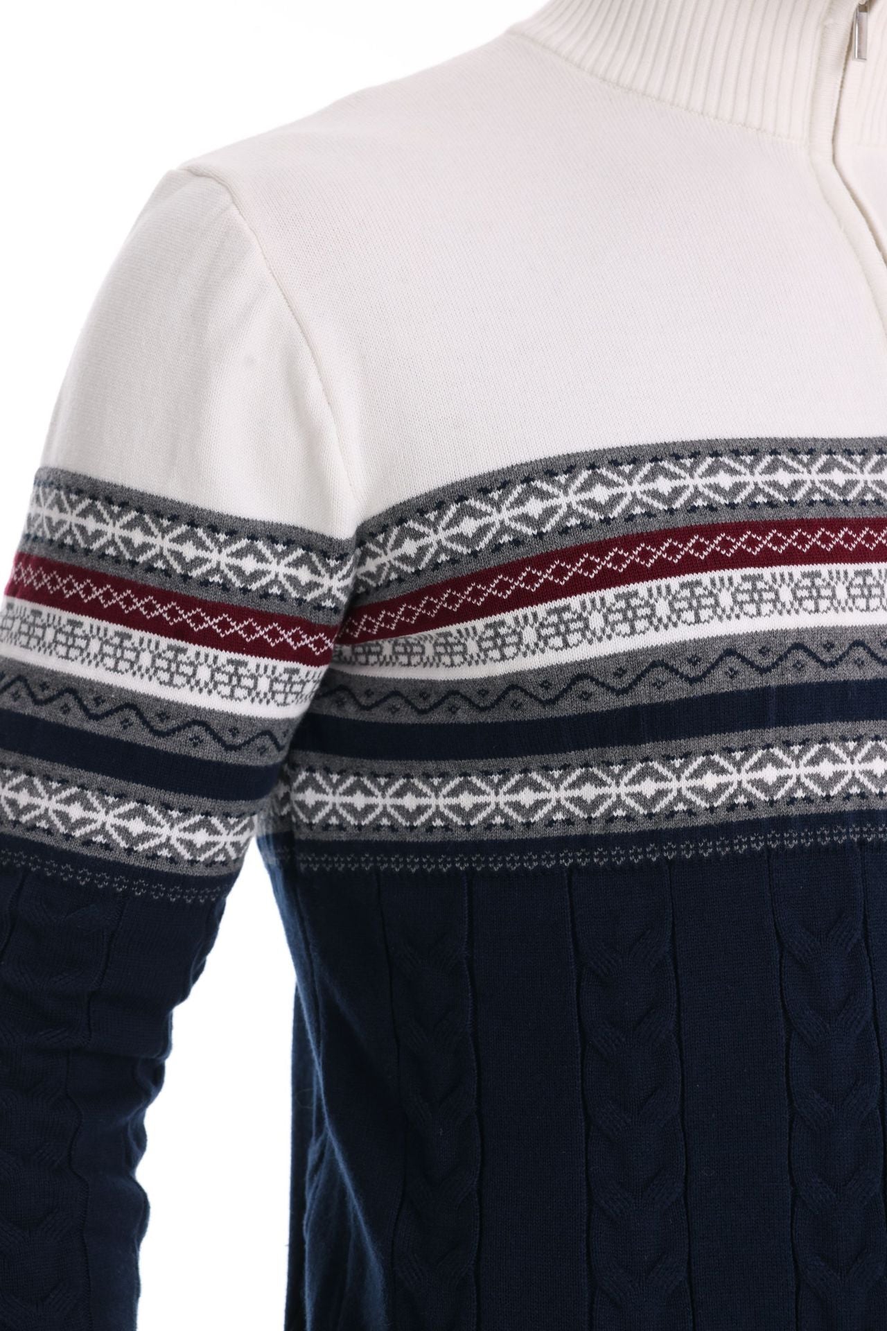 Warmer Winterpullover aus Baumwolle für Herren mit ethnischen Mustern, lässiger Pullover | M316
