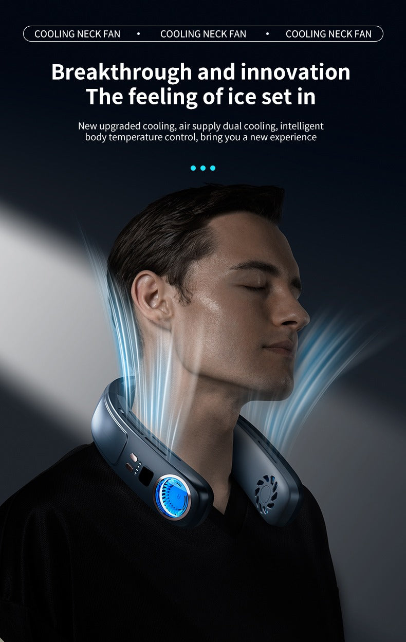 Intelligente Digitalanzeige Sommer-Nackenventilator USB-Handheld Leise Multifunktionale Mini-Klimaanlage ohne Flügel | WY-F21