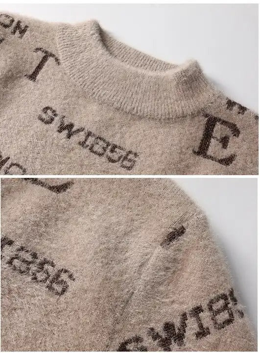Oversize Pullover Herren Pullover Casual Streetwear Baumwollpullover | 10928