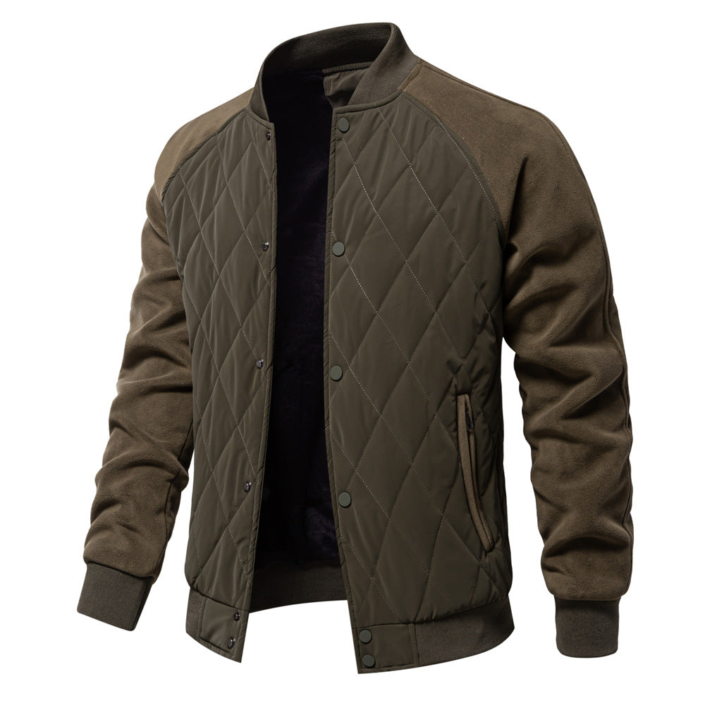 Stylische Herren Steppjacke mit Fleecefutter, Doppeltaschen & Raglanärmeln – Perfektes Freizeitoberteil | JK812