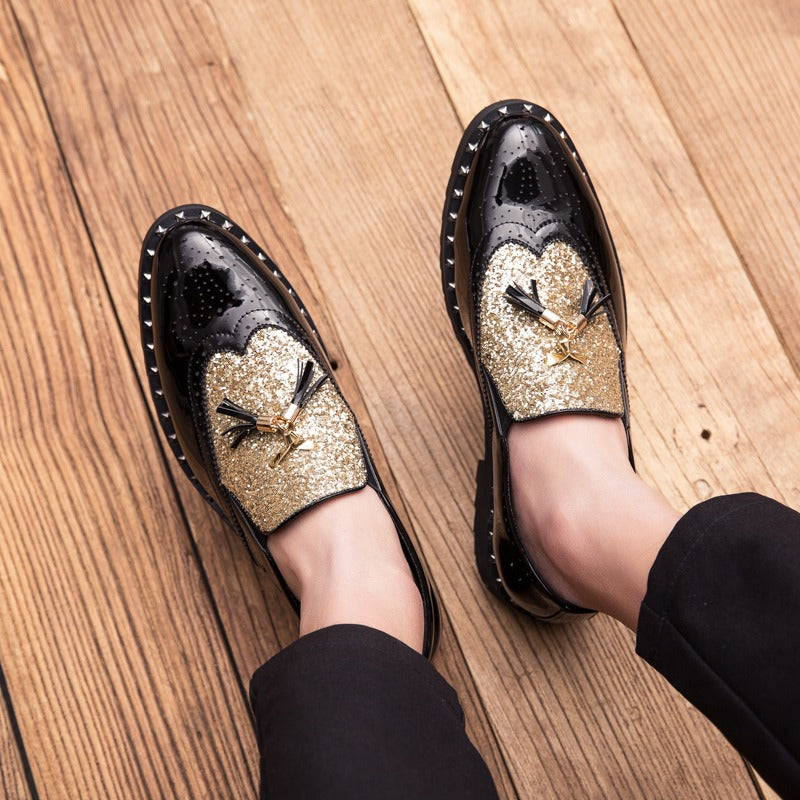 Elegante Herrenschuhe aus echtem Leder im Brautdesign