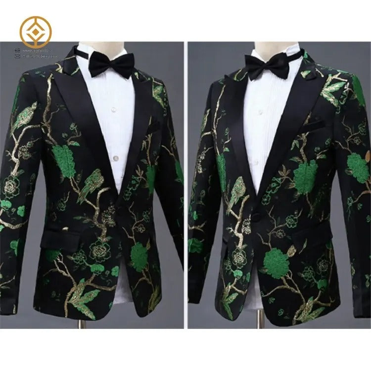 Herren Jacquard Anzug Business Hochzeit Party Smoking Kleid Blazer Hose Slim Fit Smoking | 1003