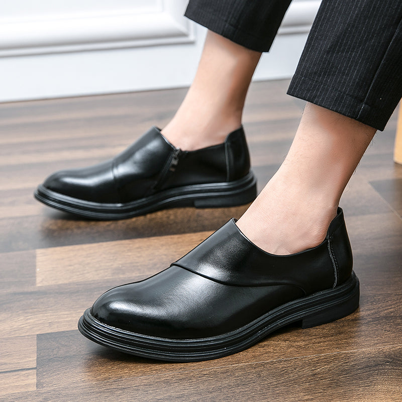 Herren Business-Loafer mit spitzer Zehenpartie und Reißverschluss, edel, gutaussehend, formelle Abendschuhe | 7823