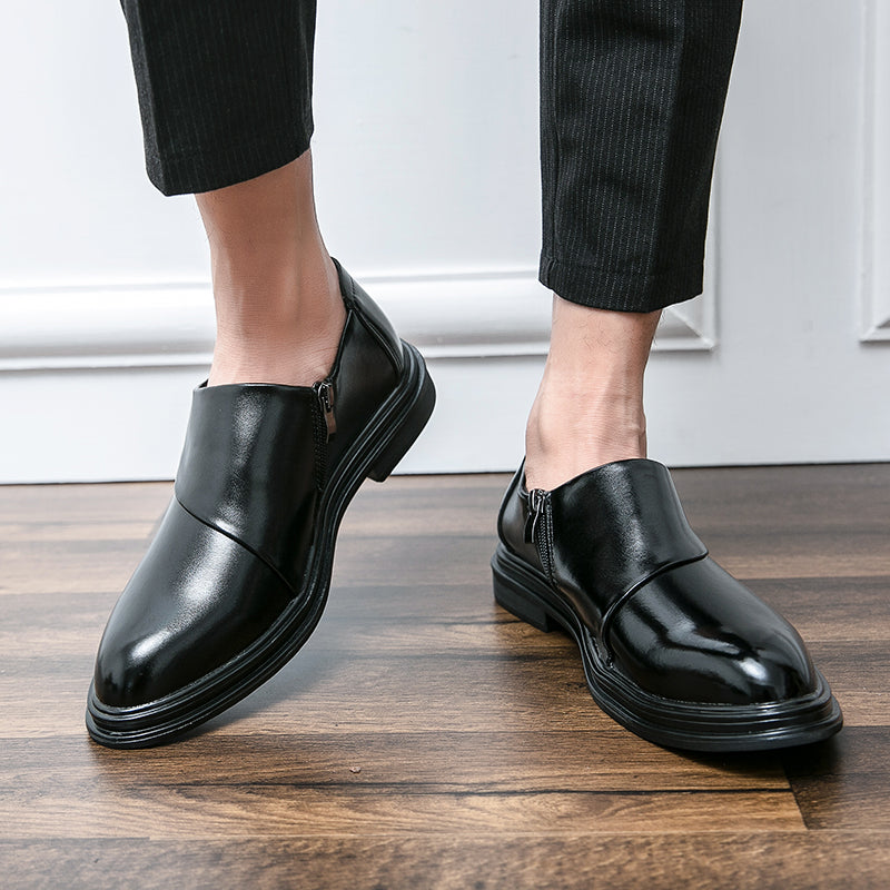 Herren Business-Loafer mit spitzer Zehenpartie und Reißverschluss, edel, gutaussehend, formelle Abendschuhe | 7823