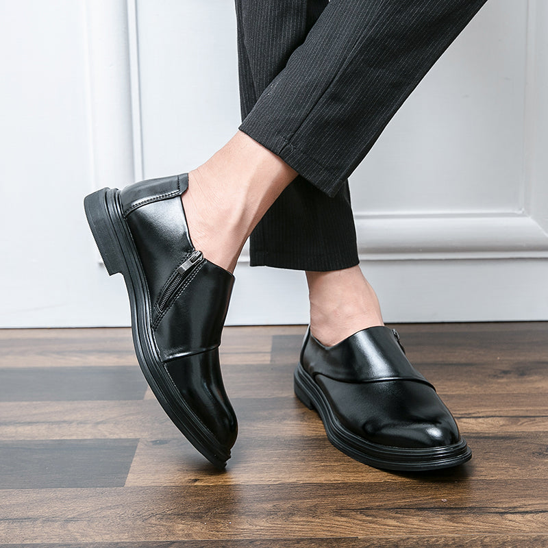 Herren Business-Loafer mit spitzer Zehenpartie und Reißverschluss, edel, gutaussehend, formelle Abendschuhe | 7823