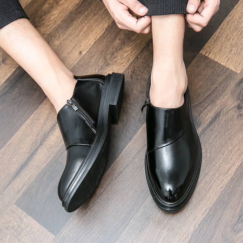 Herren Business-Loafer mit spitzer Zehenpartie und Reißverschluss, edel, gutaussehend, formelle Abendschuhe | 7823