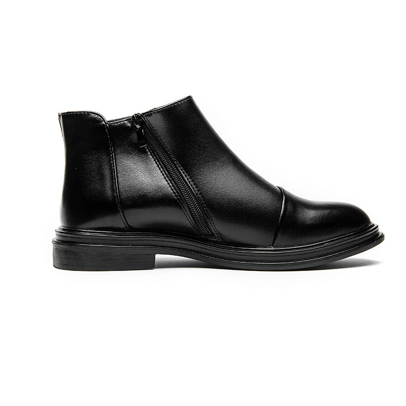 Martin-Stiefel, hohe, spitze Lederschuhe, rutschfeste, elegante Stiefel mit seitlichem Reißverschluss | 8823