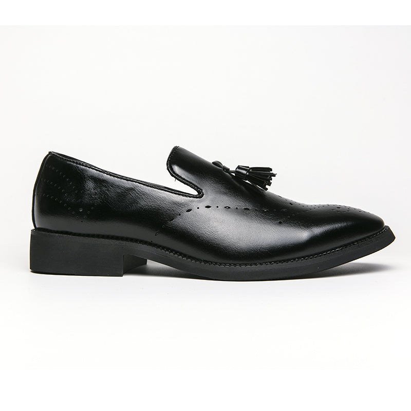 Loafer aus echtem Leder für den Außenbereich, spitze Quaste, lässig, geschnitzte Lederschuhe | 8739