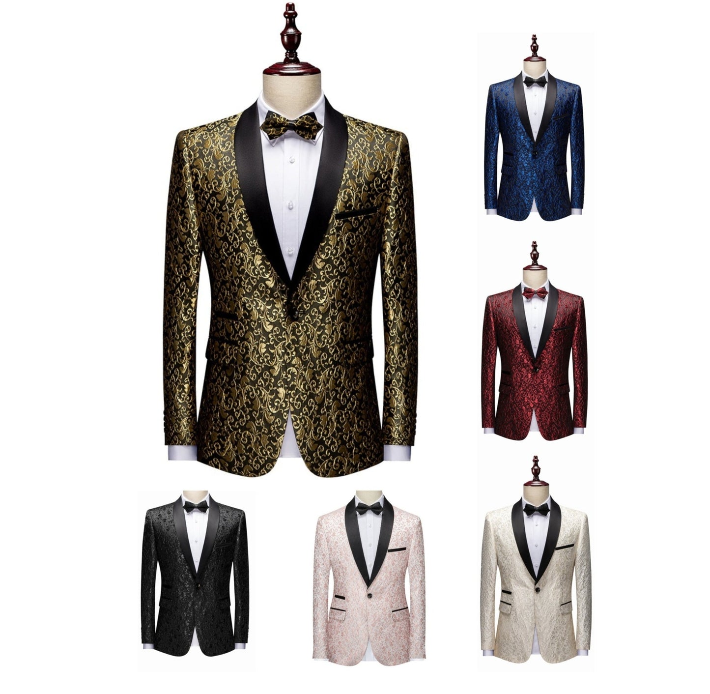 Herren Jacquard Luxus Hochzeitsanzüge Jacken Smoking Bankett Jacquard Blazer | 666