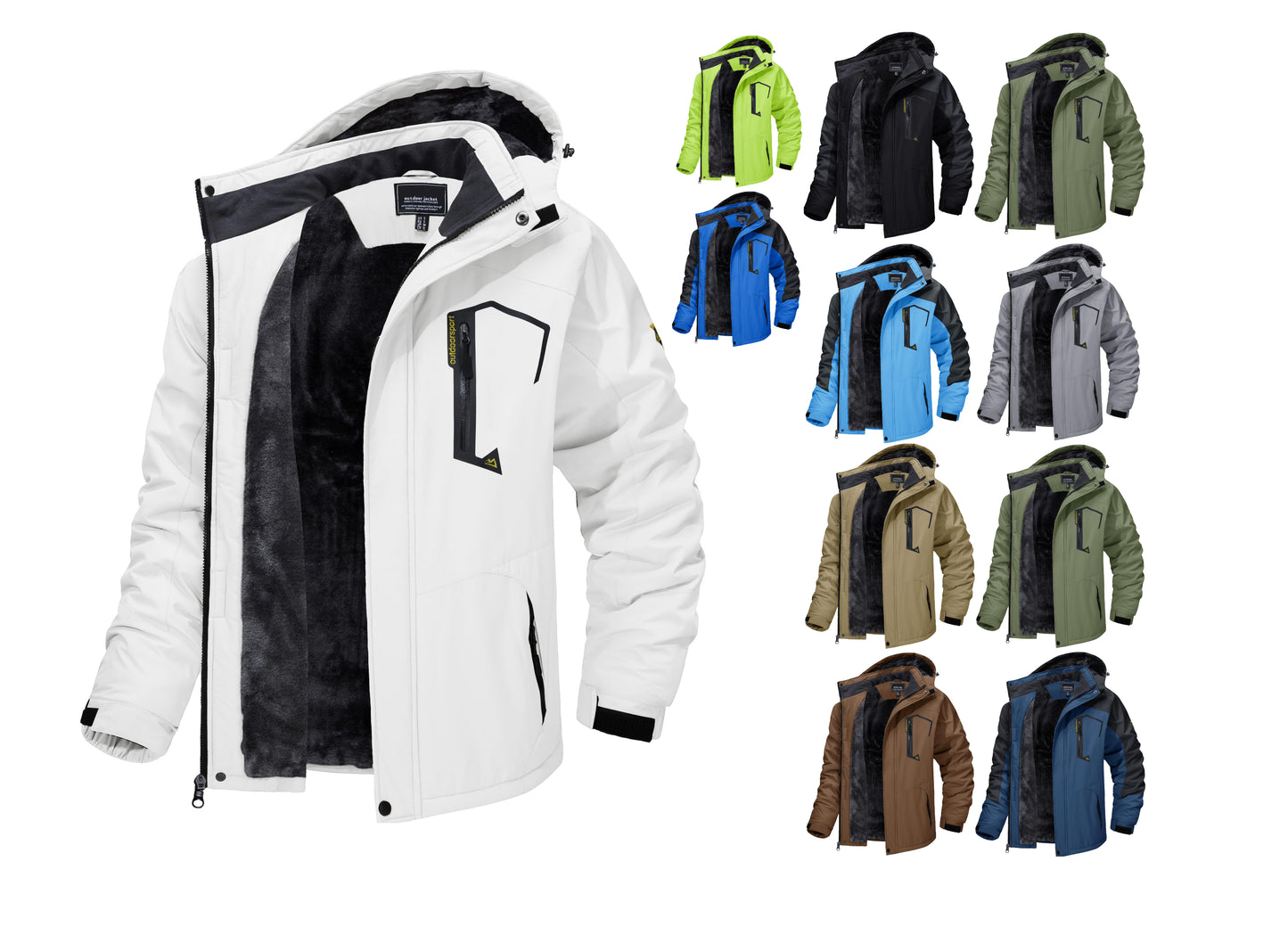 Wasserdichte Skijacke für den Winter, warme Fleecejacke für den Außenbereich, wasserabweisend, Windjacke, Kapuzenjacke, Übermantel | TJ153