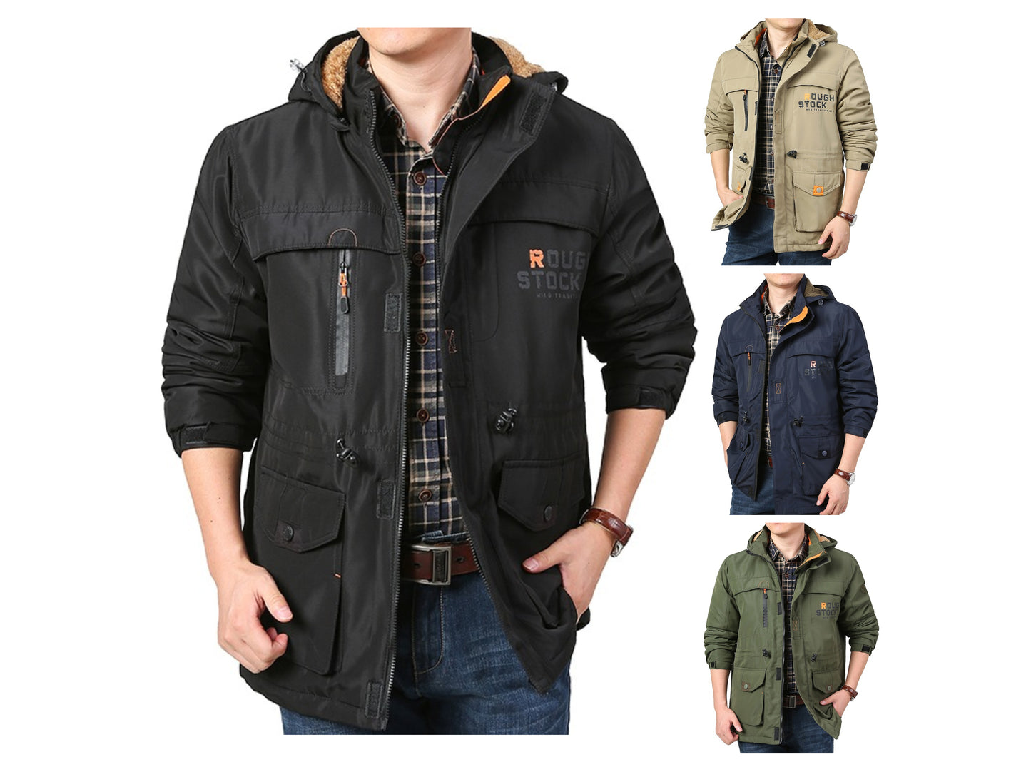Winter Pufferjacke Plaid Baumwolle Militär Kampf Outdoor Taktischer Parka Mantel mit Kapuze | 086