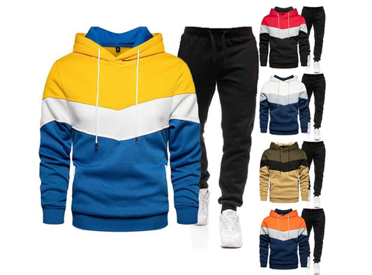 Hochwertige Fitness-Outfits Winter-Trainingsanzug mit Kapuzenpullover und Jogginghose | 003
