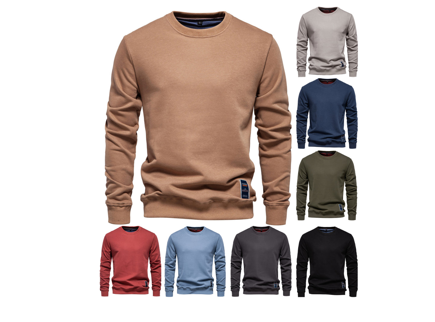 Winterdicker Pullover mit Rundhalsausschnitt, einfarbig, langärmelig, warm, schmaler Pullover | HD156