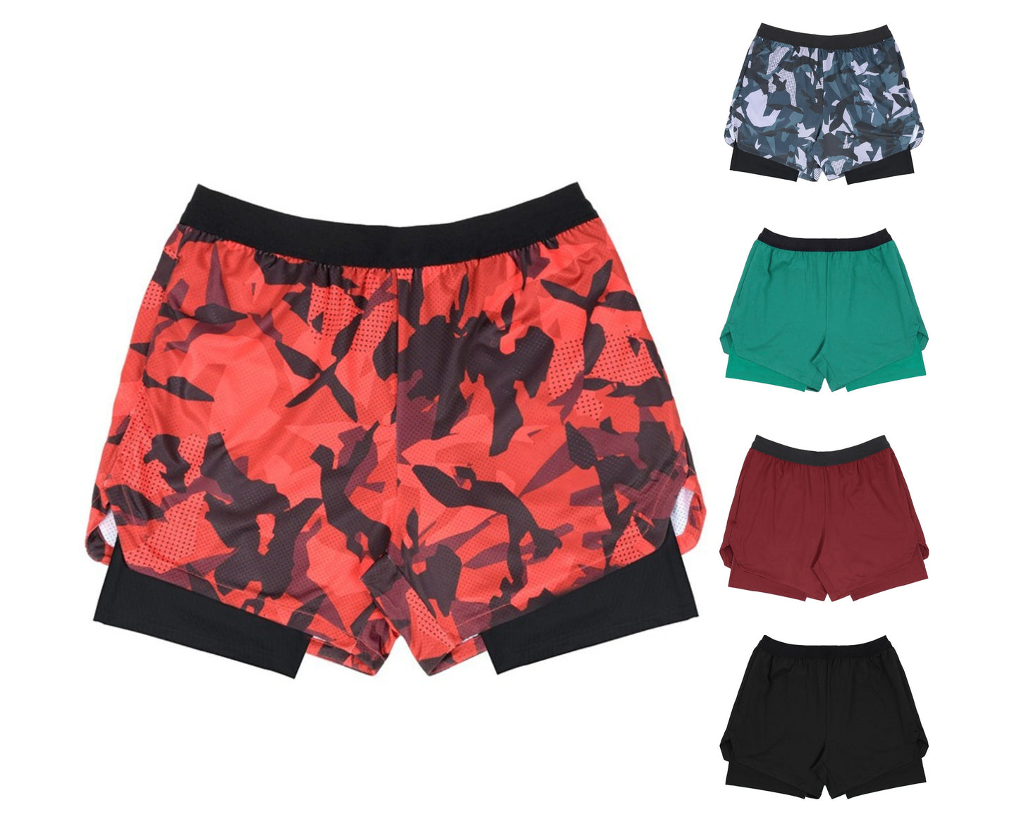 Atmungsaktive, schnell trocknende Basketball-Shorts für Herren, hochelastisch, Trainingsshorts mit Innentaschen, Turnshorts | DK45