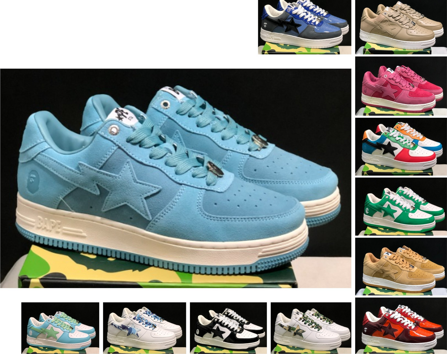 Herren Casual rutschfeste Schuhe Air Force White Board Ape Vibe Street Fashion Turnschuhe Sport Badeschuhe
