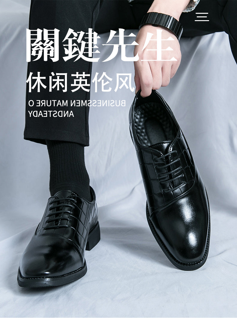 Business Formelle Lederschuhe Schnürschuhe Geprägte Patchwork-Modelle Schuhe | 8786