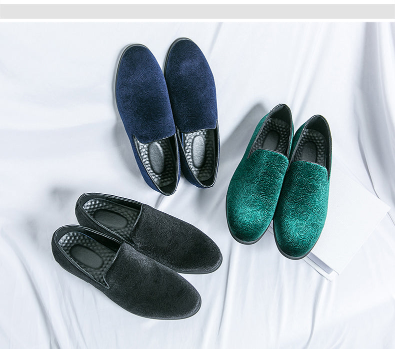 Herrenschuhe mit floralem Wildleder-Steigbügel und Cross Border-Lederschuhe in Übergröße | 2223