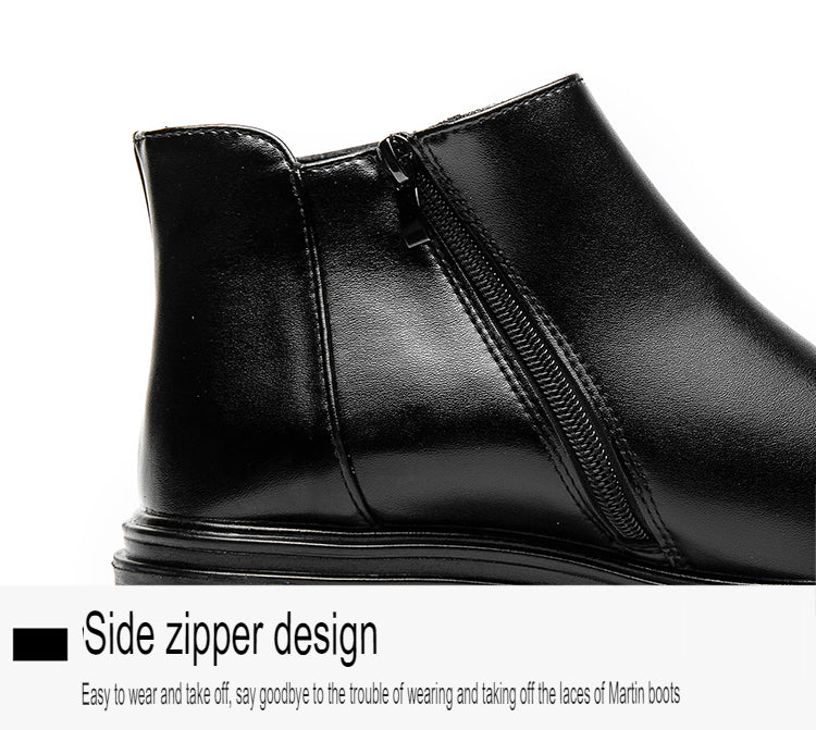 Martin-Stiefel, hohe, spitze Lederschuhe, rutschfeste, elegante Stiefel mit seitlichem Reißverschluss | 8823