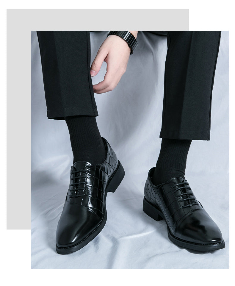 Business Formelle Lederschuhe Schnürschuhe Geprägte Patchwork-Modelle Schuhe | 8786