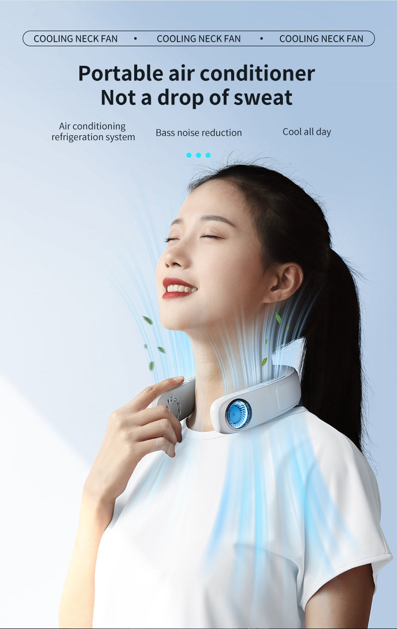 Intelligente Digitalanzeige Sommer-Nackenventilator USB-Handheld Leise Multifunktionale Mini-Klimaanlage ohne Flügel | WY-F21