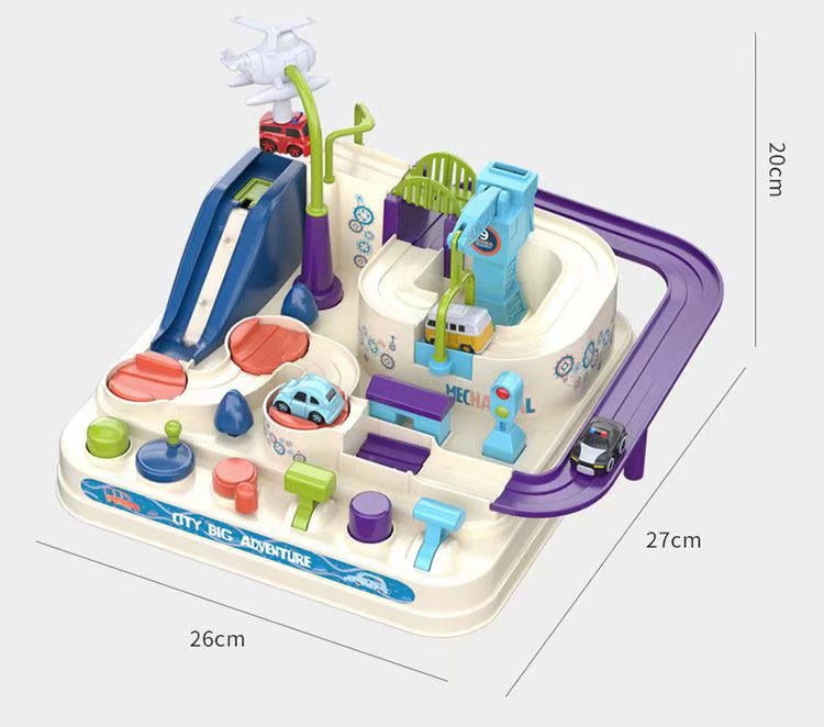 Kinder Abenteuer Fahrzeug Spielzeug Puzzle Stadt Rettung Pädagogische Spielsets Slot Car Track Spielzeug Mini Fernbedienung Autos